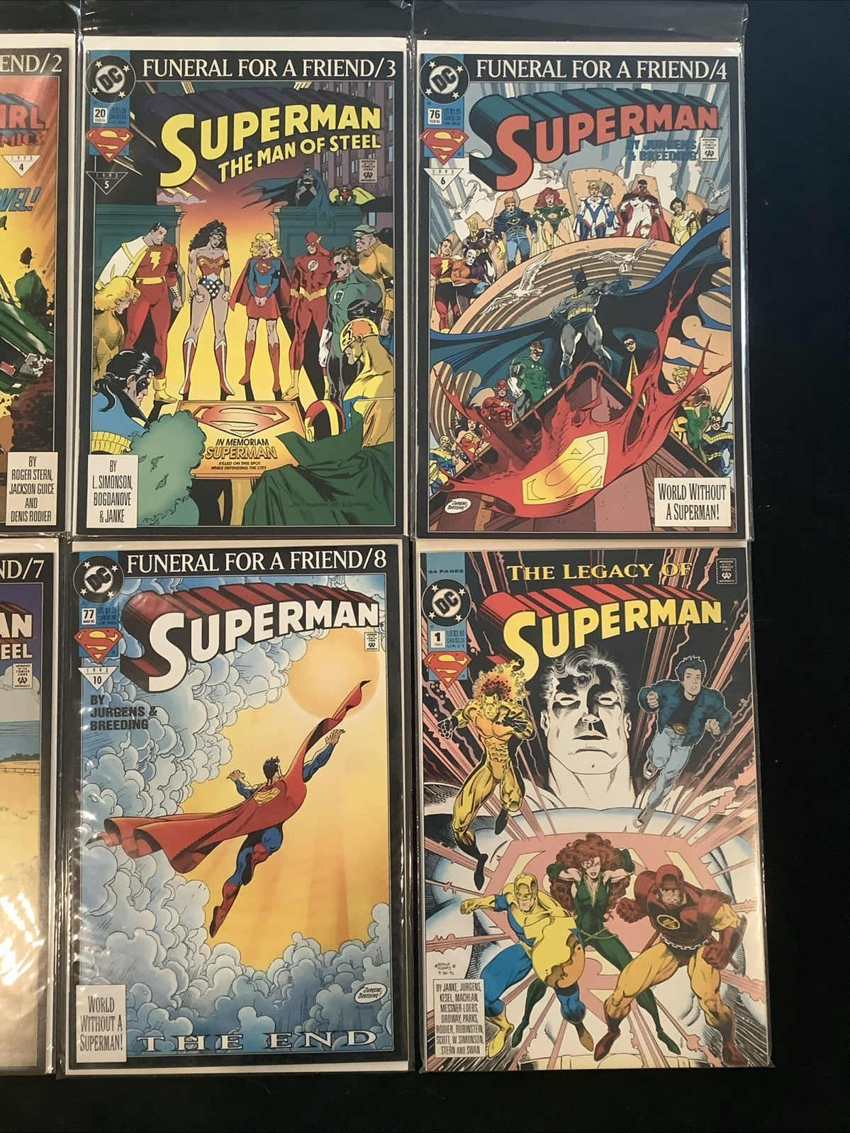 Superman Funeral For A Friend Comic Lot, + Legacy Of Superman, DC, Dan Jurgens
