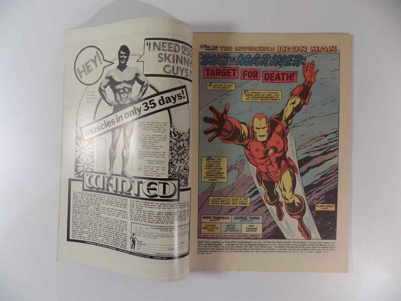 Iron Man #54 Marvel Comic January 1973 Very Fine-