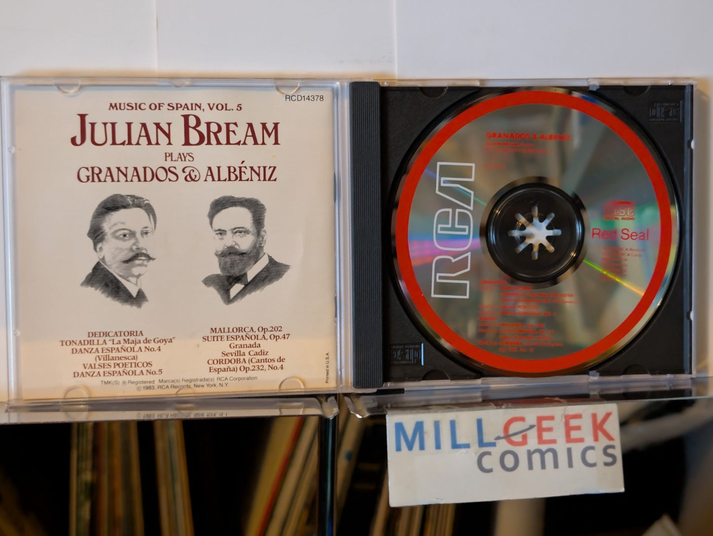Julian Bream play Granados & Albeniz / Vivaldi Lute Concertos, 2 CD lot -JD