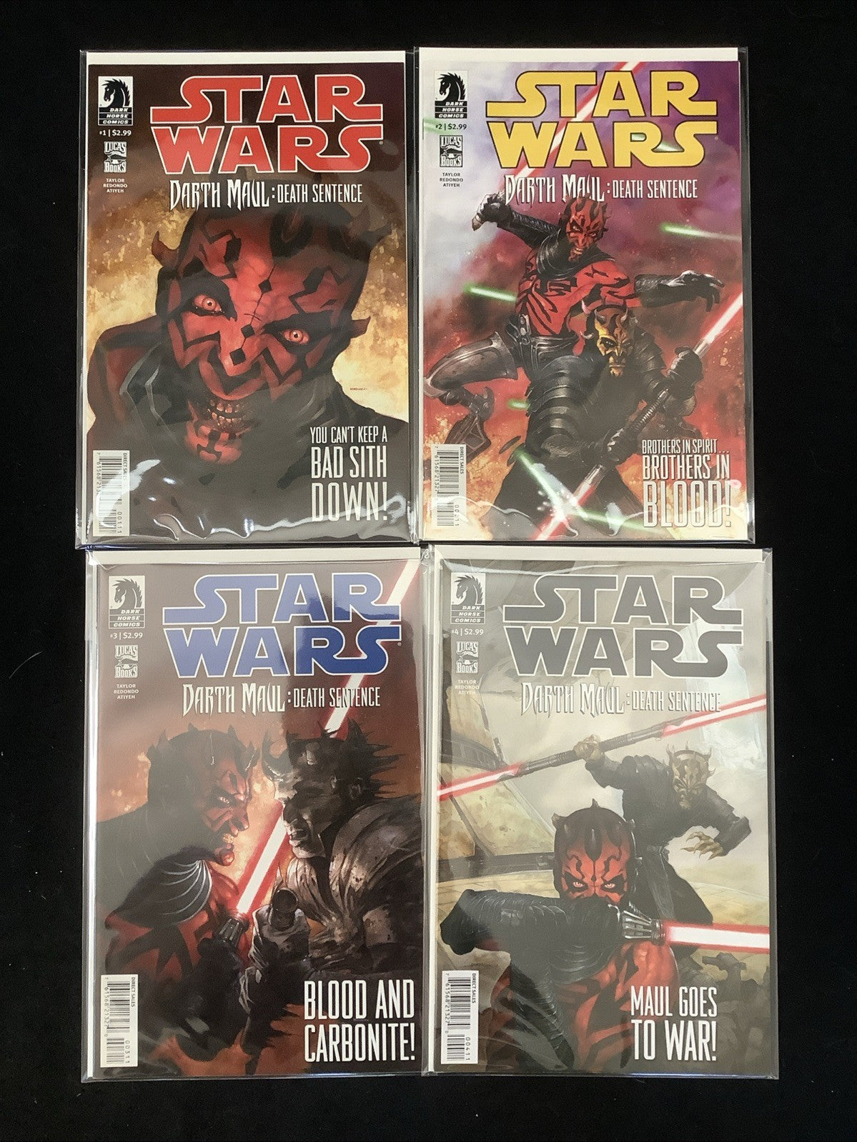 Star Wars Darth Maul Death Sentence #1-4 Complete Comic Set, Dark Horse Comics