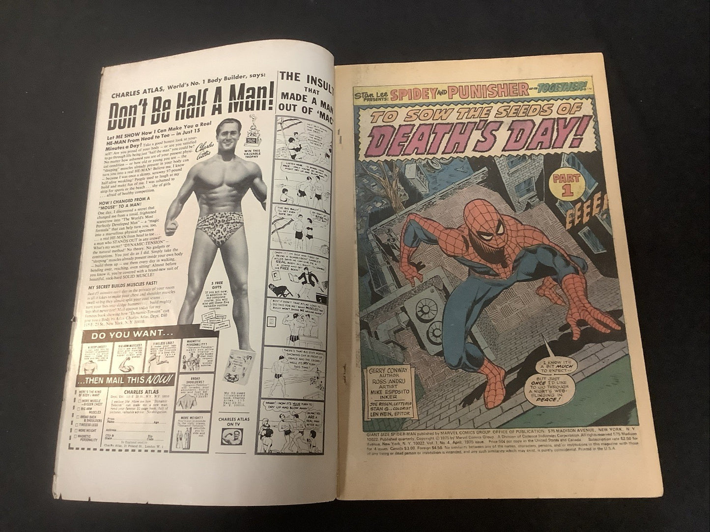 Giant-Size Spider-Man #4 (Marvel Comics April 1975) VG/F (5.0) Punisher