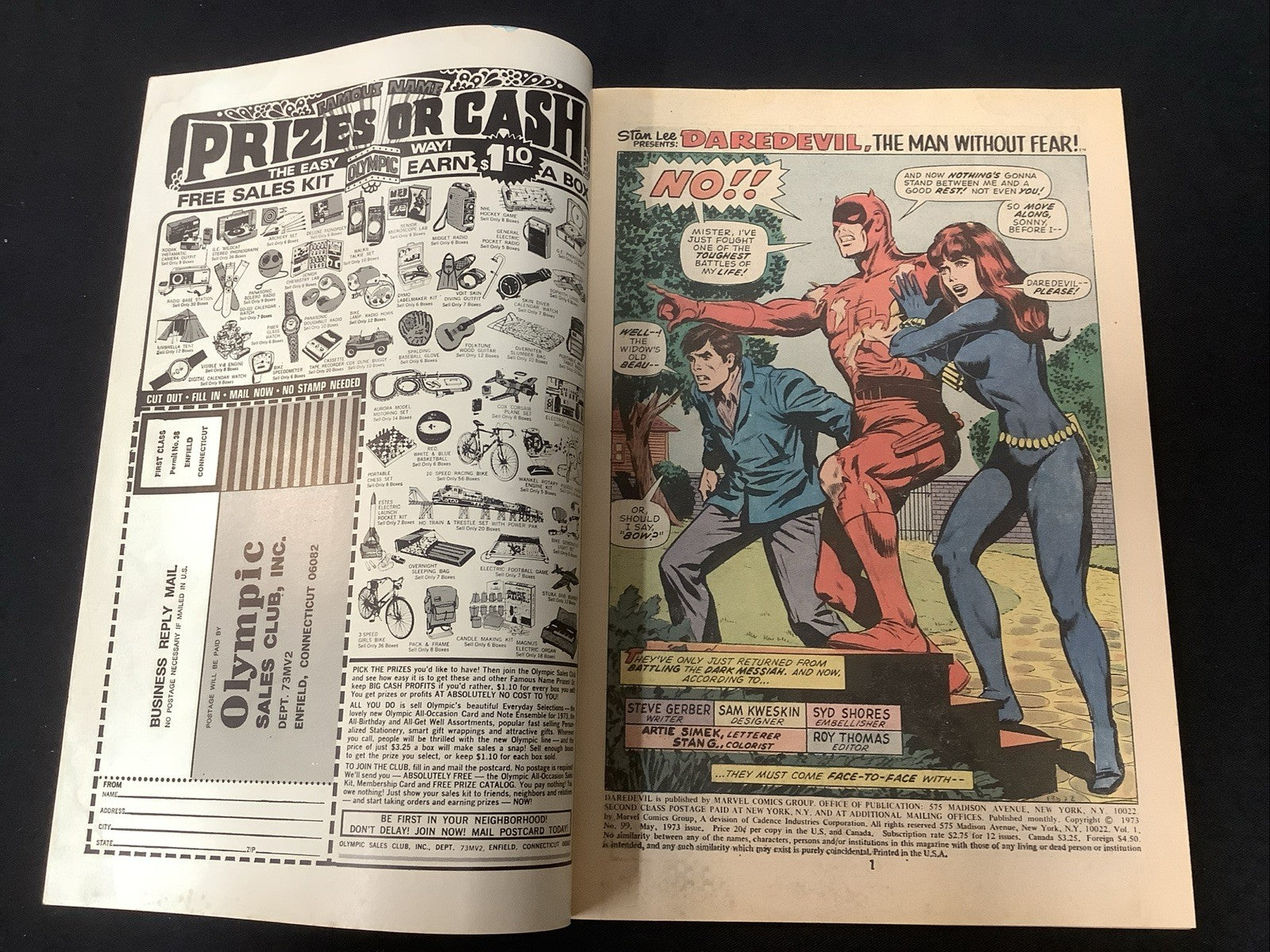 Daredevil #99 (Marvel Comics May 1973) VF (8.0) Daredevil Vs Hawkeye