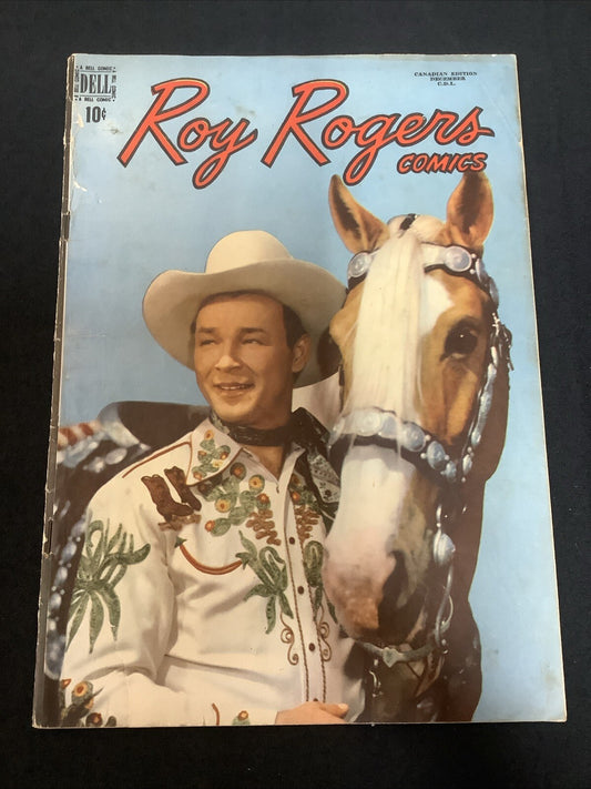 Roy Rogers Comics #23 (Dell Comics 1949) 1/8” Spine Roll, 2” Spine Split