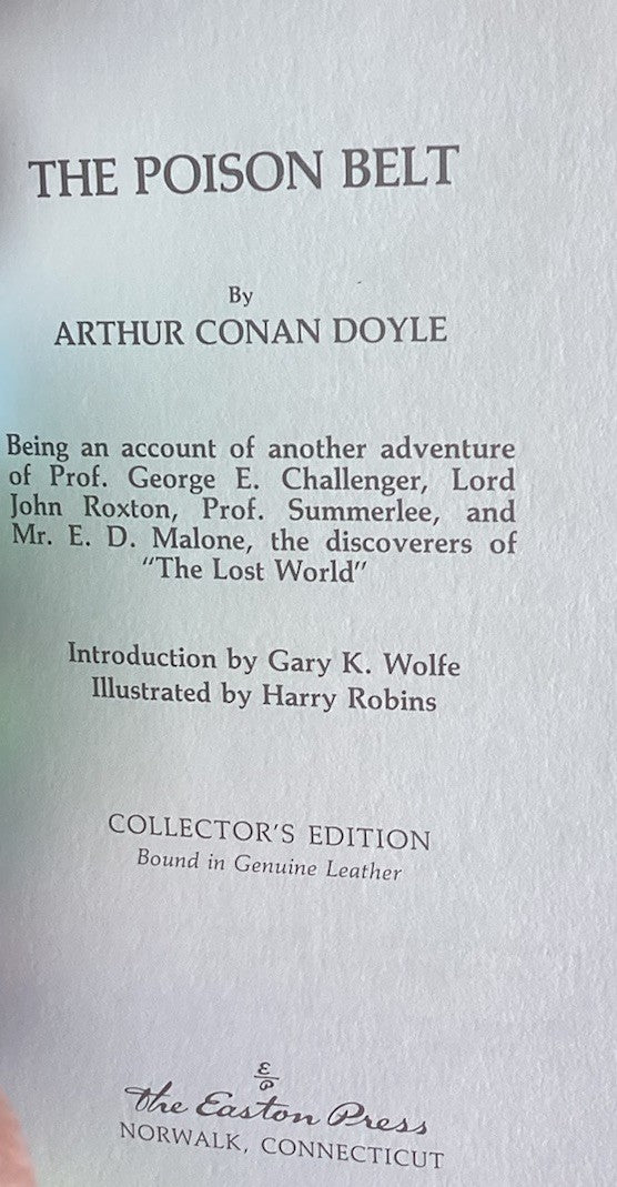 Easton Press: The Poison Belt By Arthur Conan Doyle - Collector’s Edition JD