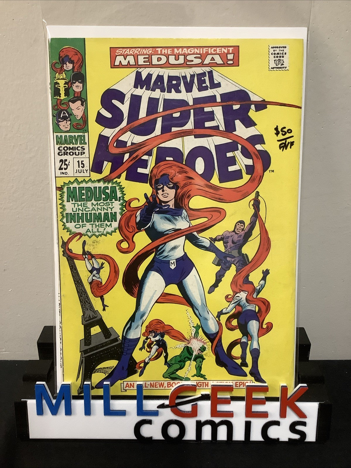 Marvel Super-Heroes #15 (Marvel Comics July 1968) F/VF (7.0) Medusa