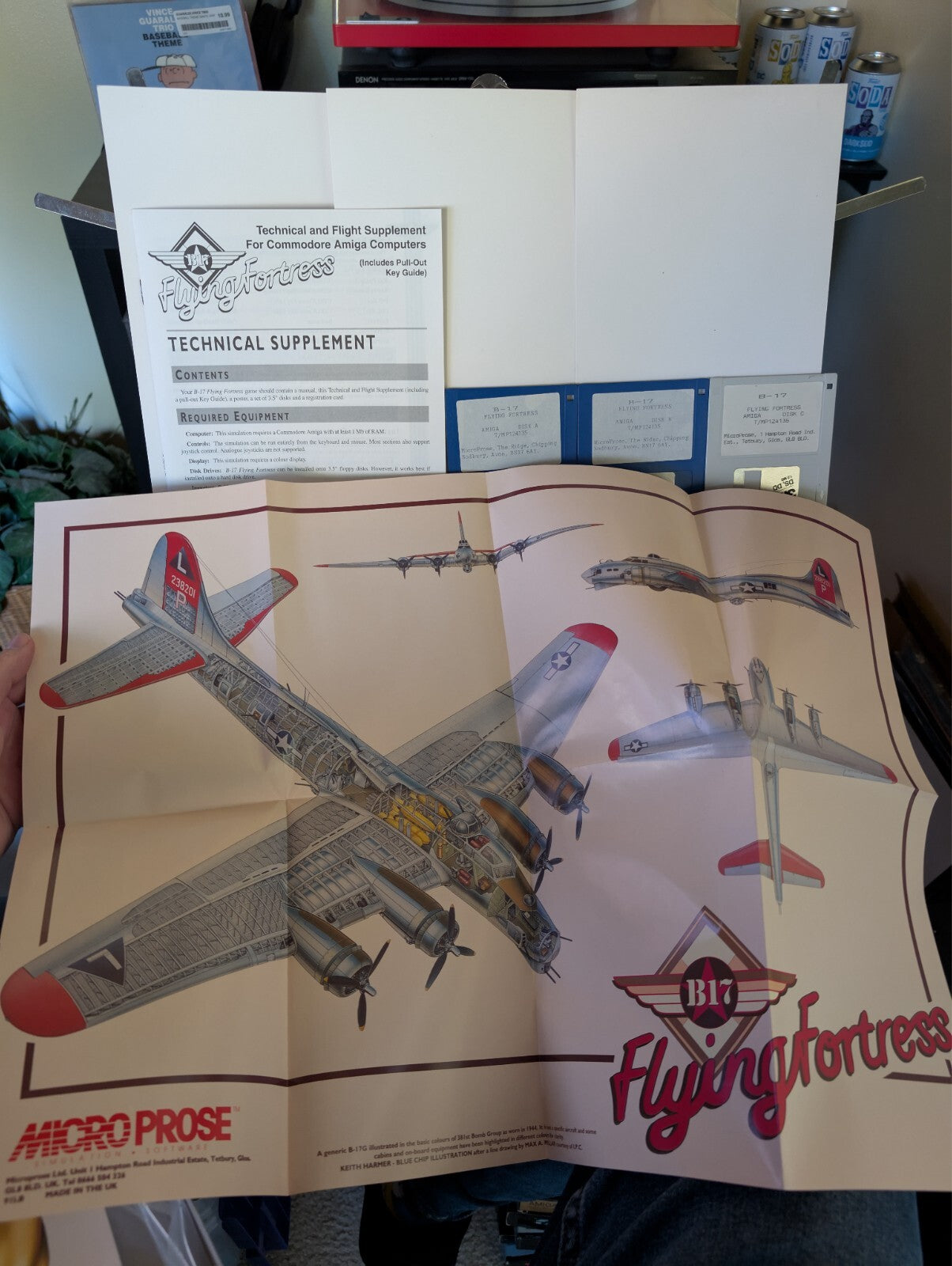 B-17 Flying Fortress (Amiga 3.5") Complete Big Box -JD