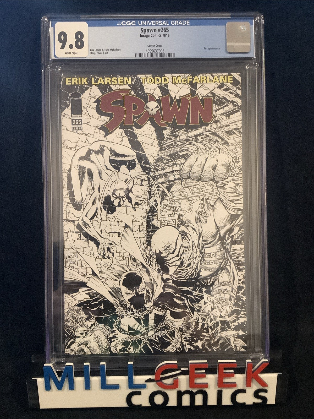 Spawn #265 Sketch Cover (Image Comics) CGC Graded 9.8 (NM/M) Erik Larsen, 2016