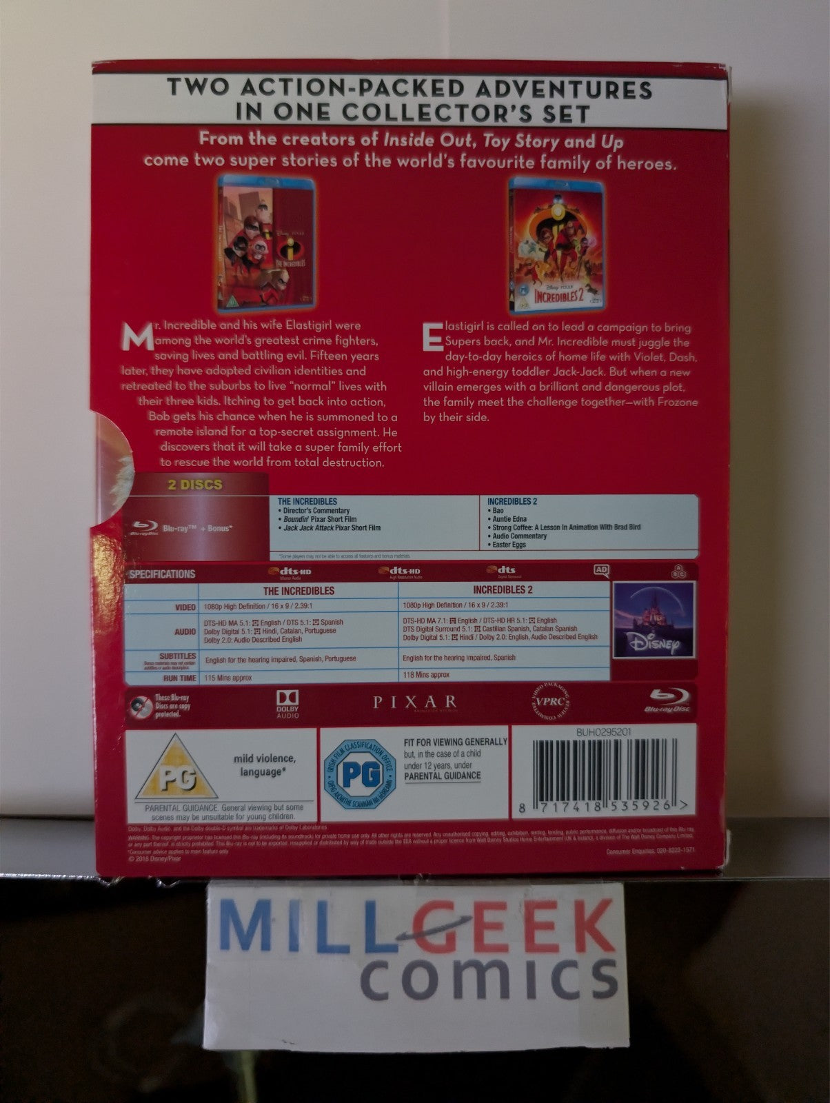 The Incredibles / Incredibles 2, 2 Movie Collection (Blu-Ray REGION FREE) -JD