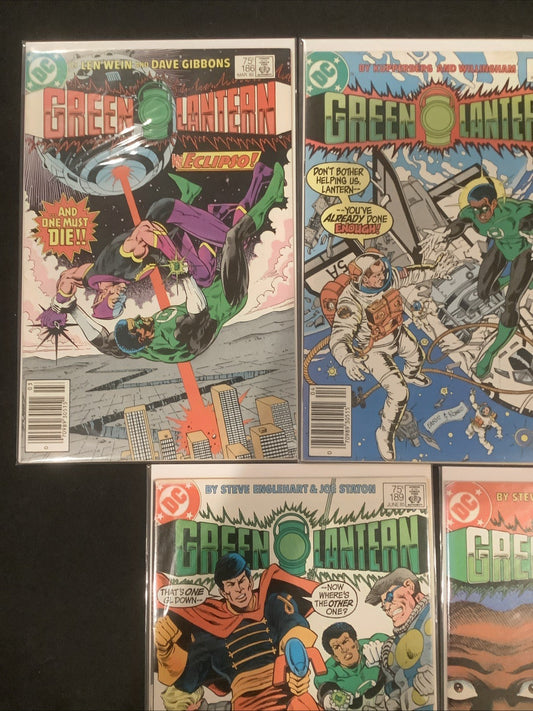 Green Lantern #186-190 Comic Lot, DC Comics, Len Wein, Dave Gibbons,1st App Mogo