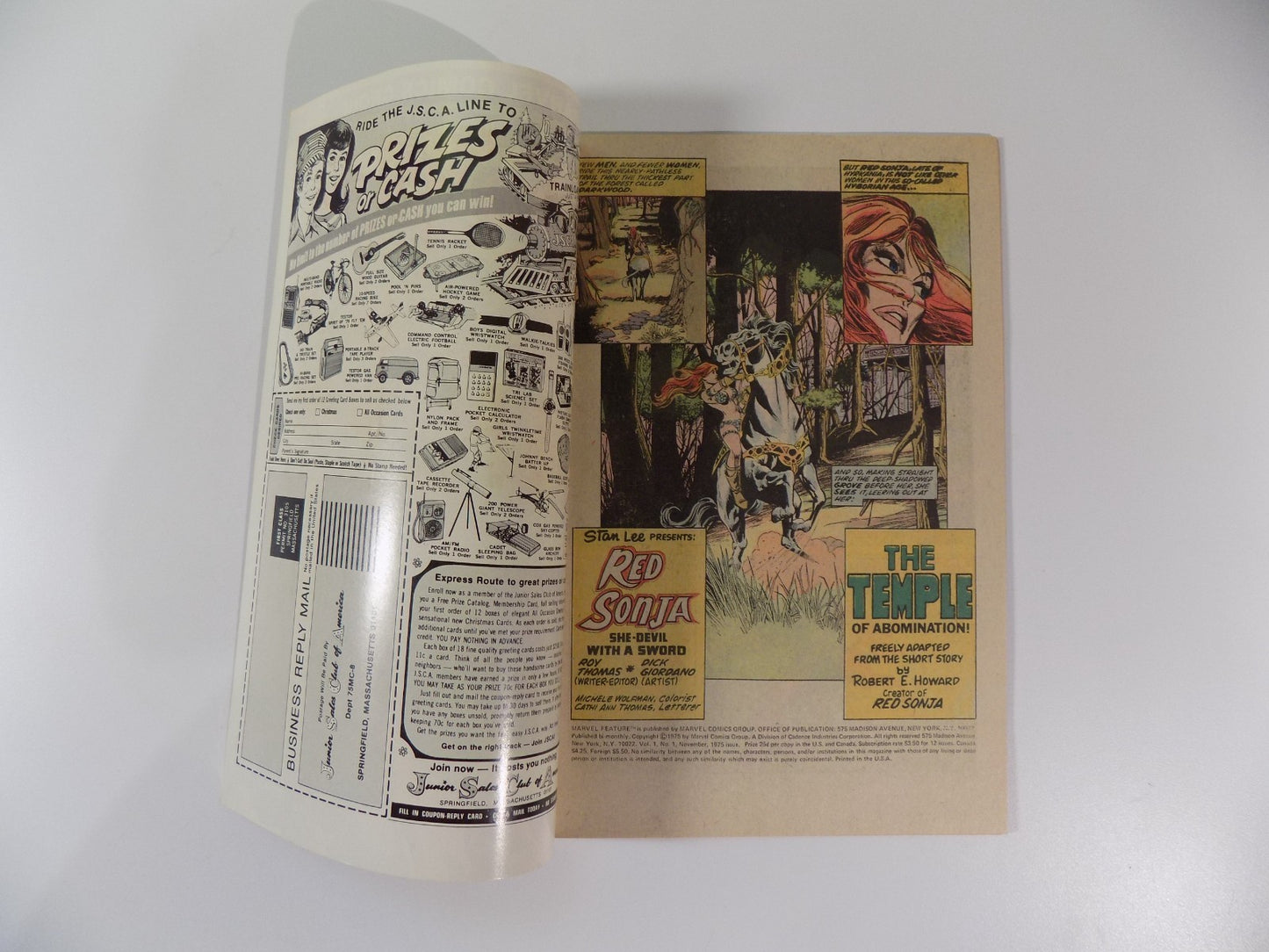 Marvel Feature #1 Marvel Comic Red Sonja November Very Fine+