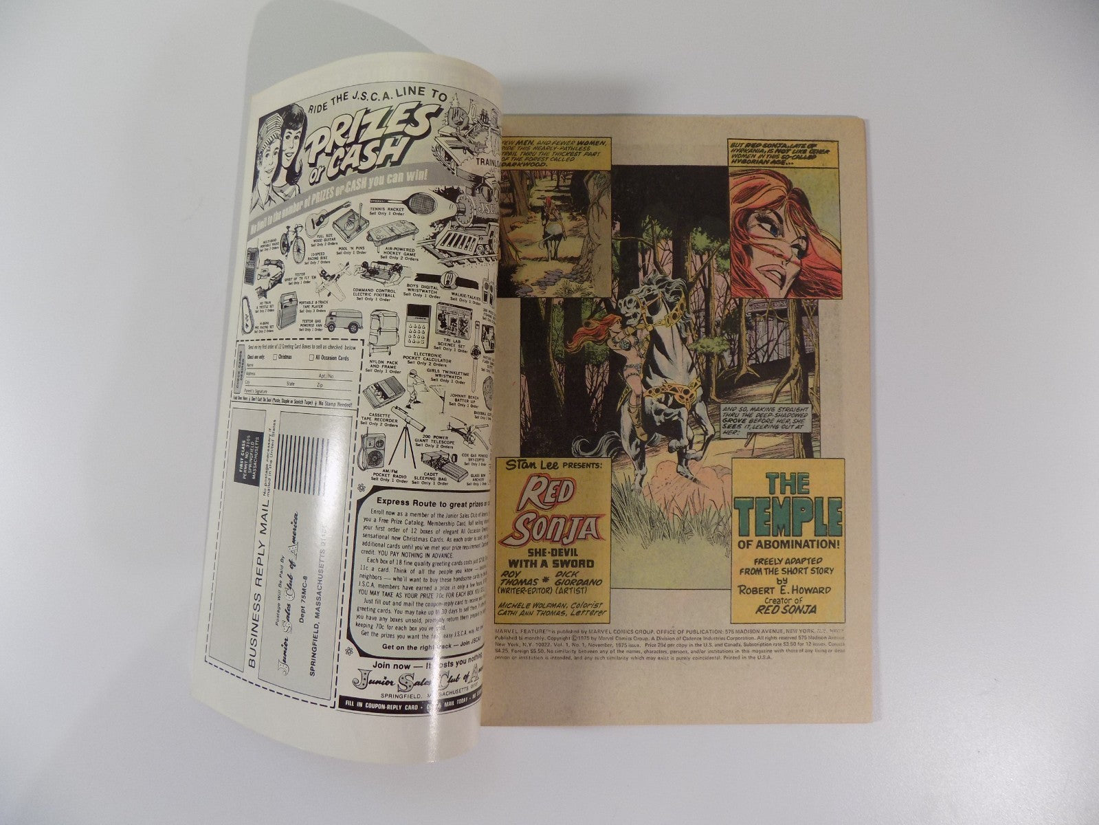 Marvel Feature #1 Marvel Comic Red Sonja November Very Fine+