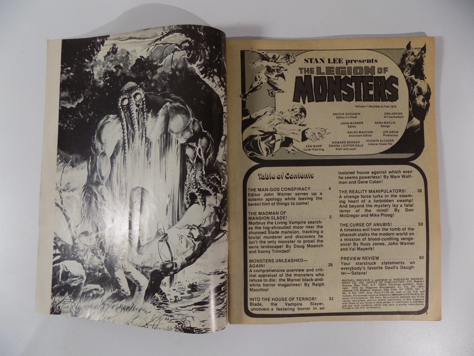Marvel Preview Magazine #8 Presents The Legion of Monsters Fall 1976 Fine+