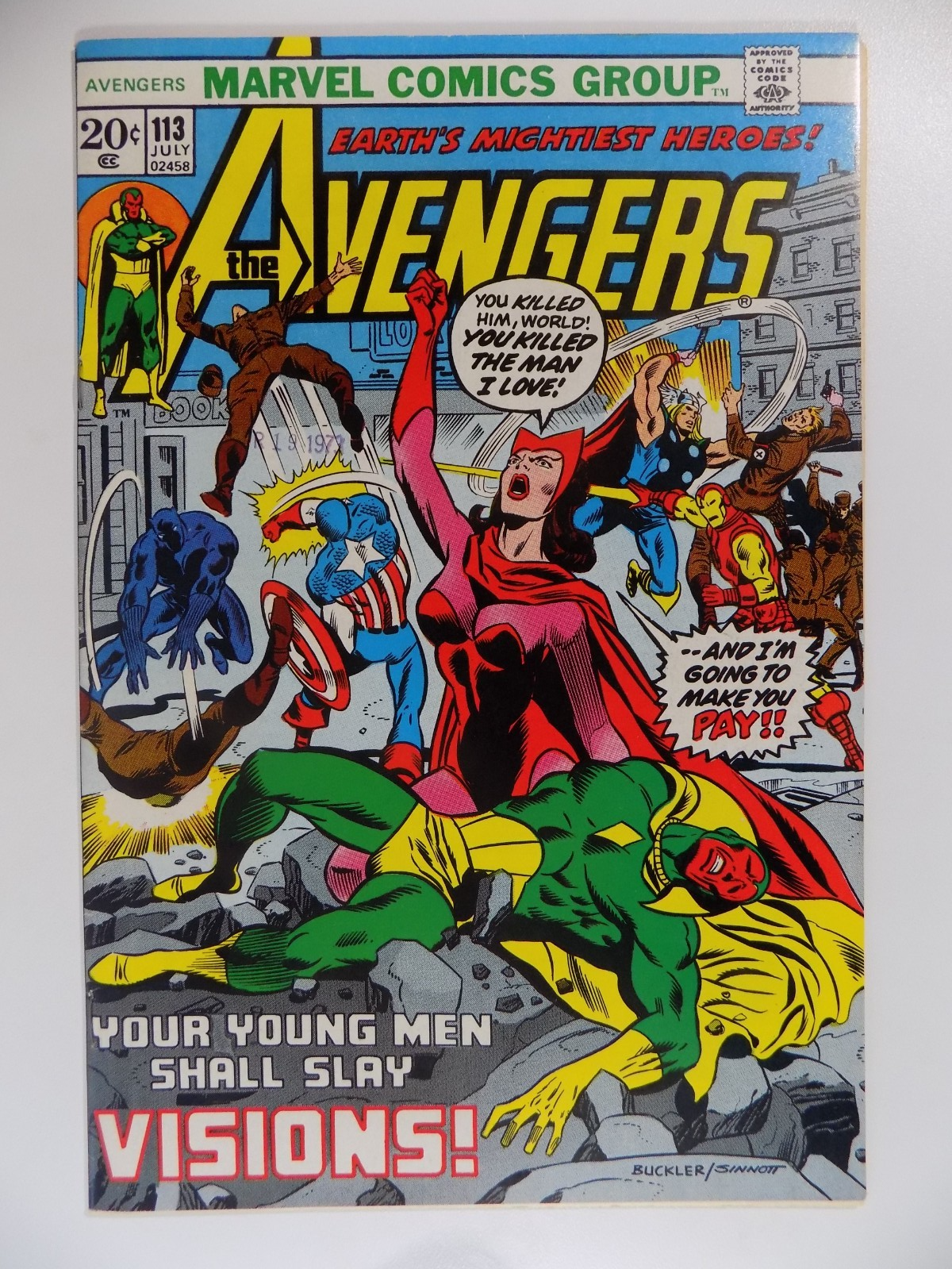 Avengers #113 Marvel Comic July 1973 Very Fine+