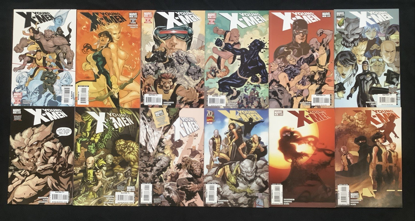 Young X-Men #1-12 Complete Comic Set, Marvel Comics, Marc Guggenheim, 2008