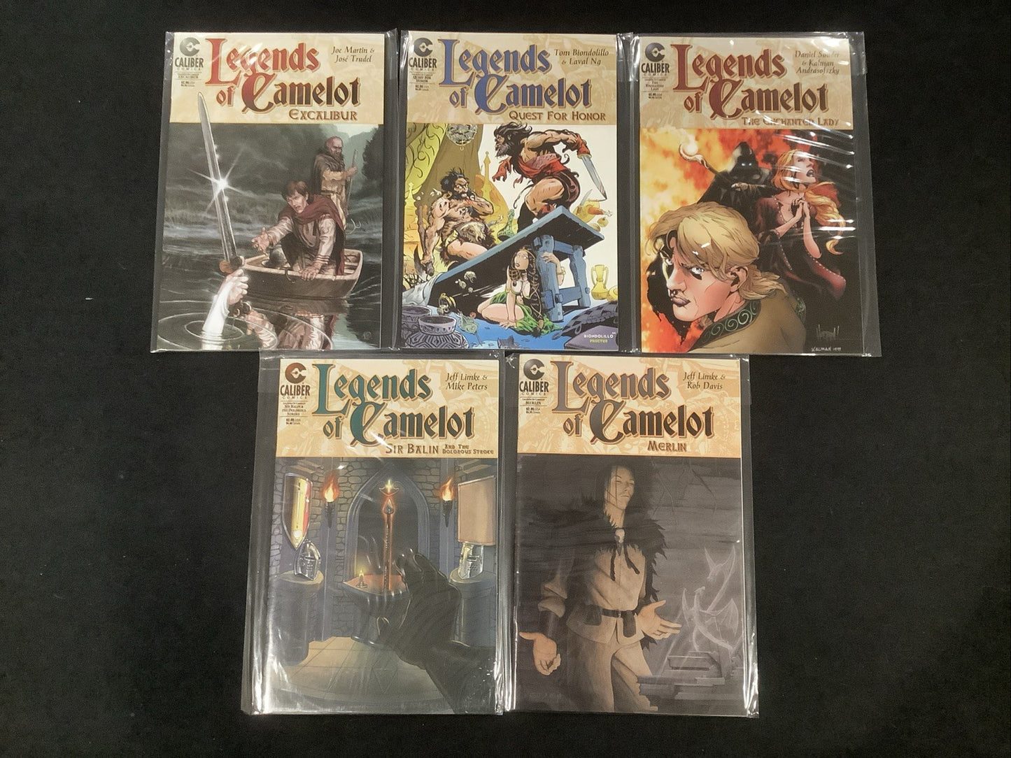 Legends Of Camelot Comic Lot, Caliber Comics, Jeff Links/Mike Peters, 5 Comics