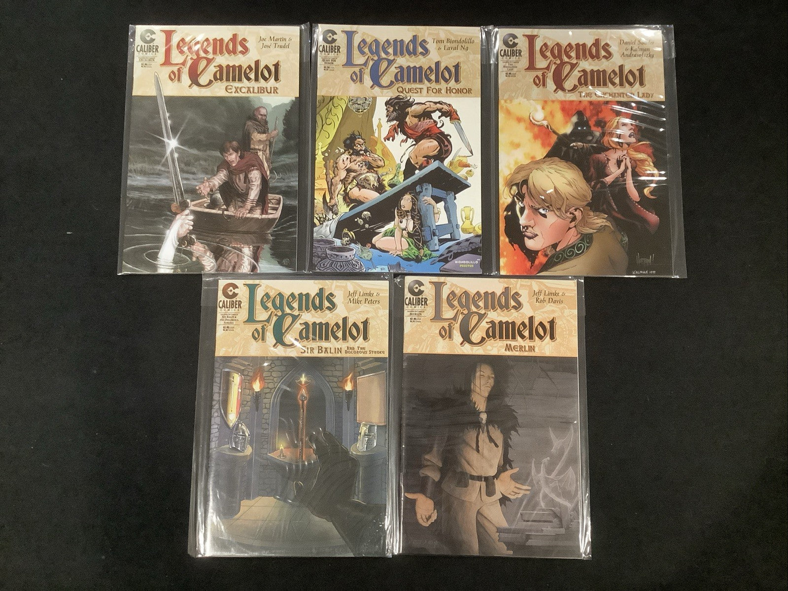 Legends Of Camelot Comic Lot, Caliber Comics, Jeff Links/Mike Peters, 5 Comics
