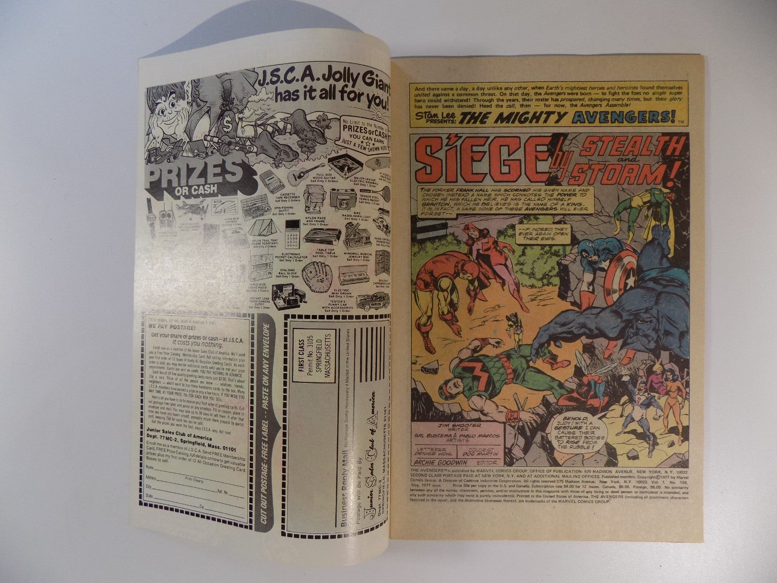 Avengers #159 Marvel Comic May 1977 Near Mint