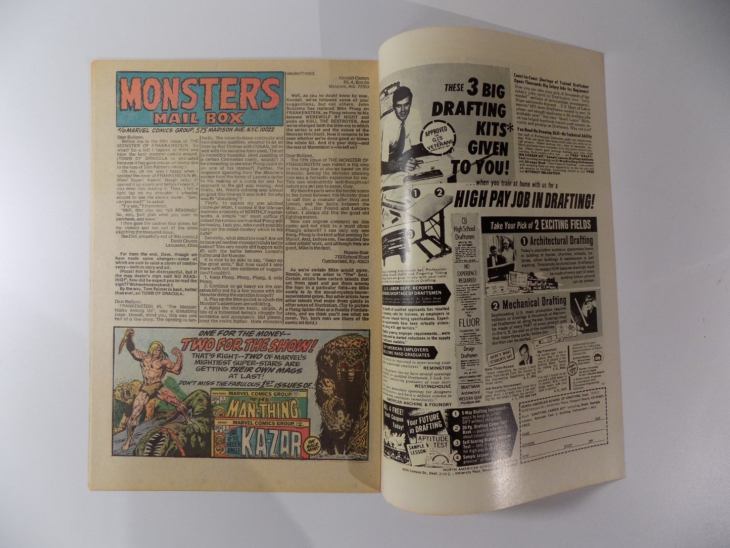 Frankenstein Monster #8 Marvel Comic January 1974 Very Fine+