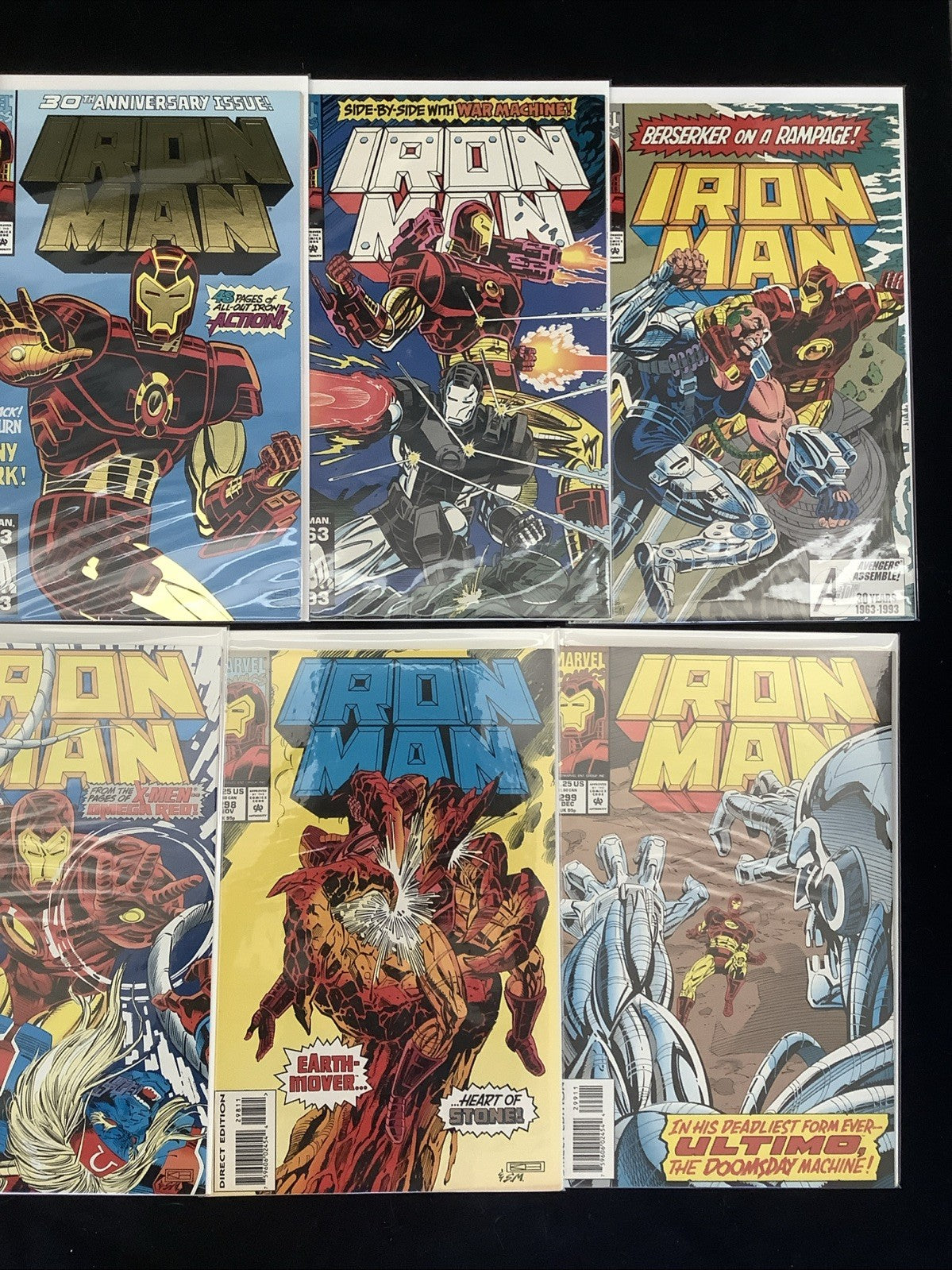 Iron Man #285-313 Comic Lot, Marvel, 1st App Hulkbuster Armor + Iron Legion