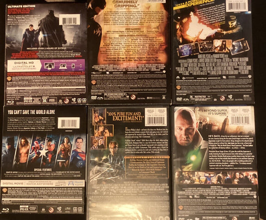 6 Movie DVD DC Lot (Justice League, Batman, Superman) -PS