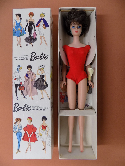 Mattel Barbie Doll 1962 Stock No. 850 Brunette Bubble Cut