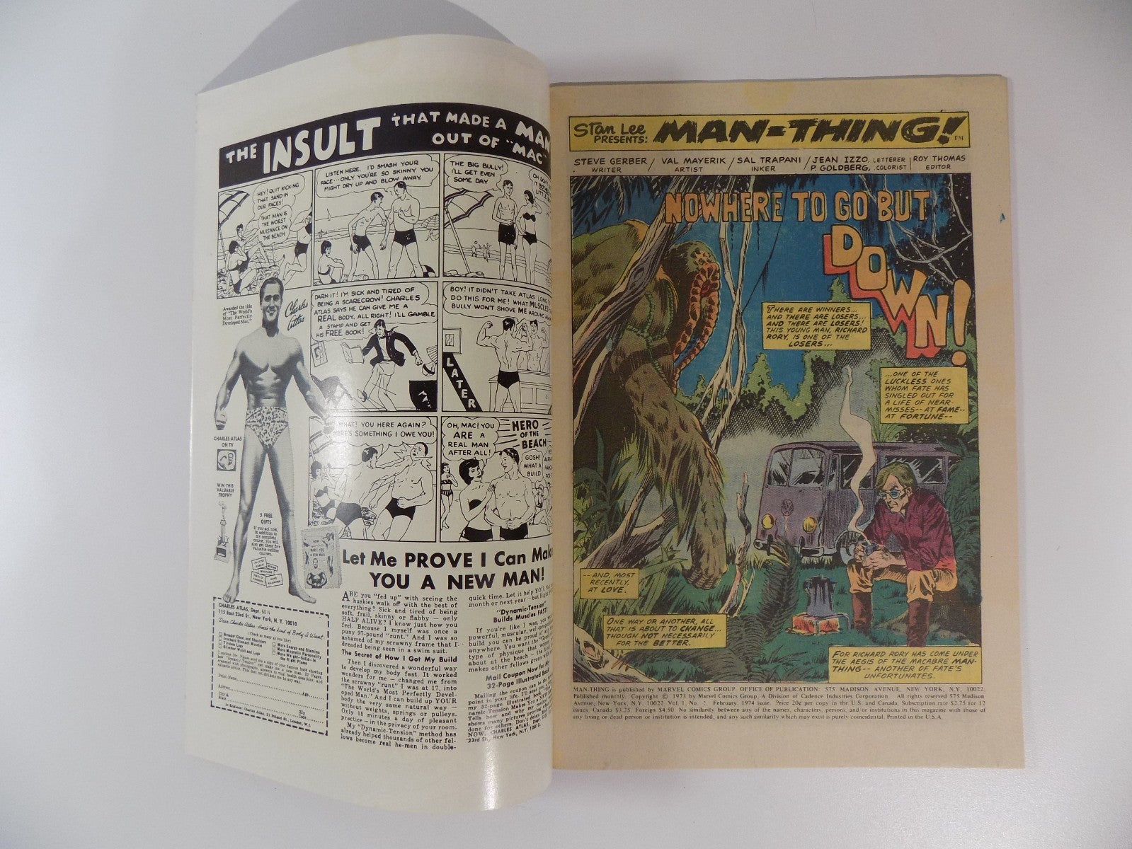 Man-Thing #2 Marvel Comic February 1974 Very Fine+