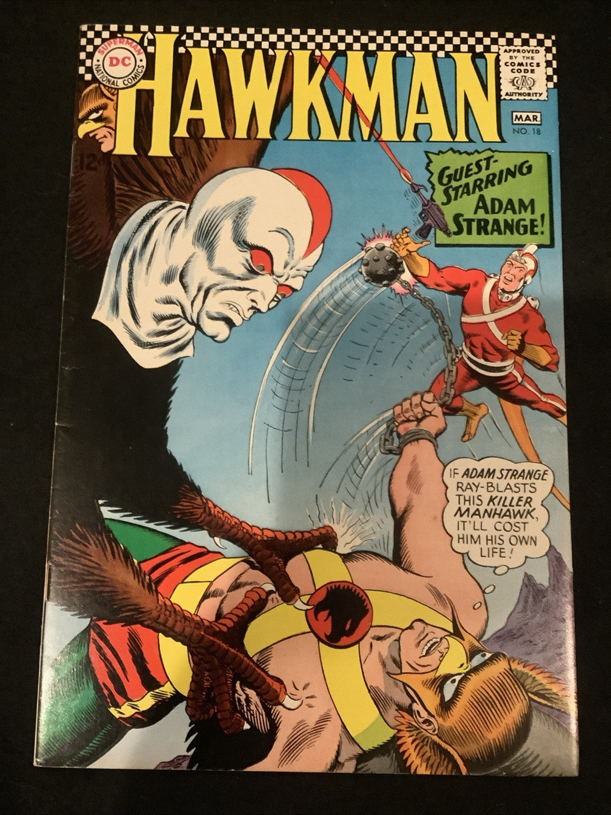Hawkman #18 (DC Comics February-March 1967) VF+ (8.5) Gardner Fox, Adam Strange