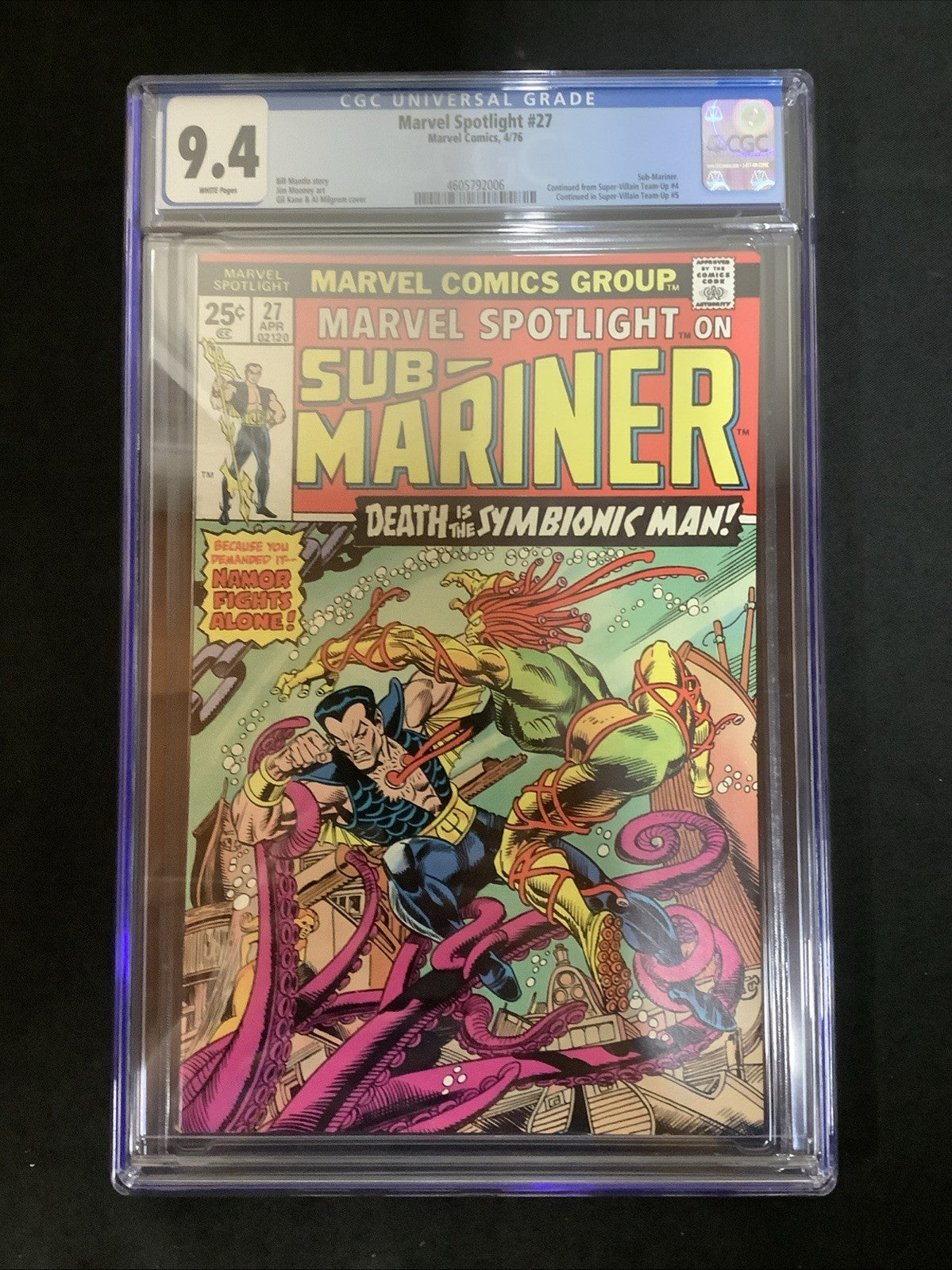 Marvel Spotlight #27 (Marvel Comics April 1976) CGC Graded 9.4 (NM) White Pages