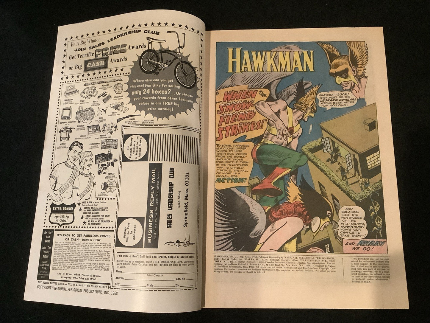 Hawkman #27 (DC Comics August-September 1968) F+ (6.5) Joe Kubert