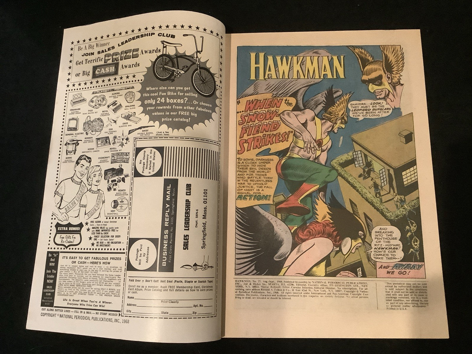 Hawkman #27 (DC Comics August-September 1968) F+ (6.5) Joe Kubert