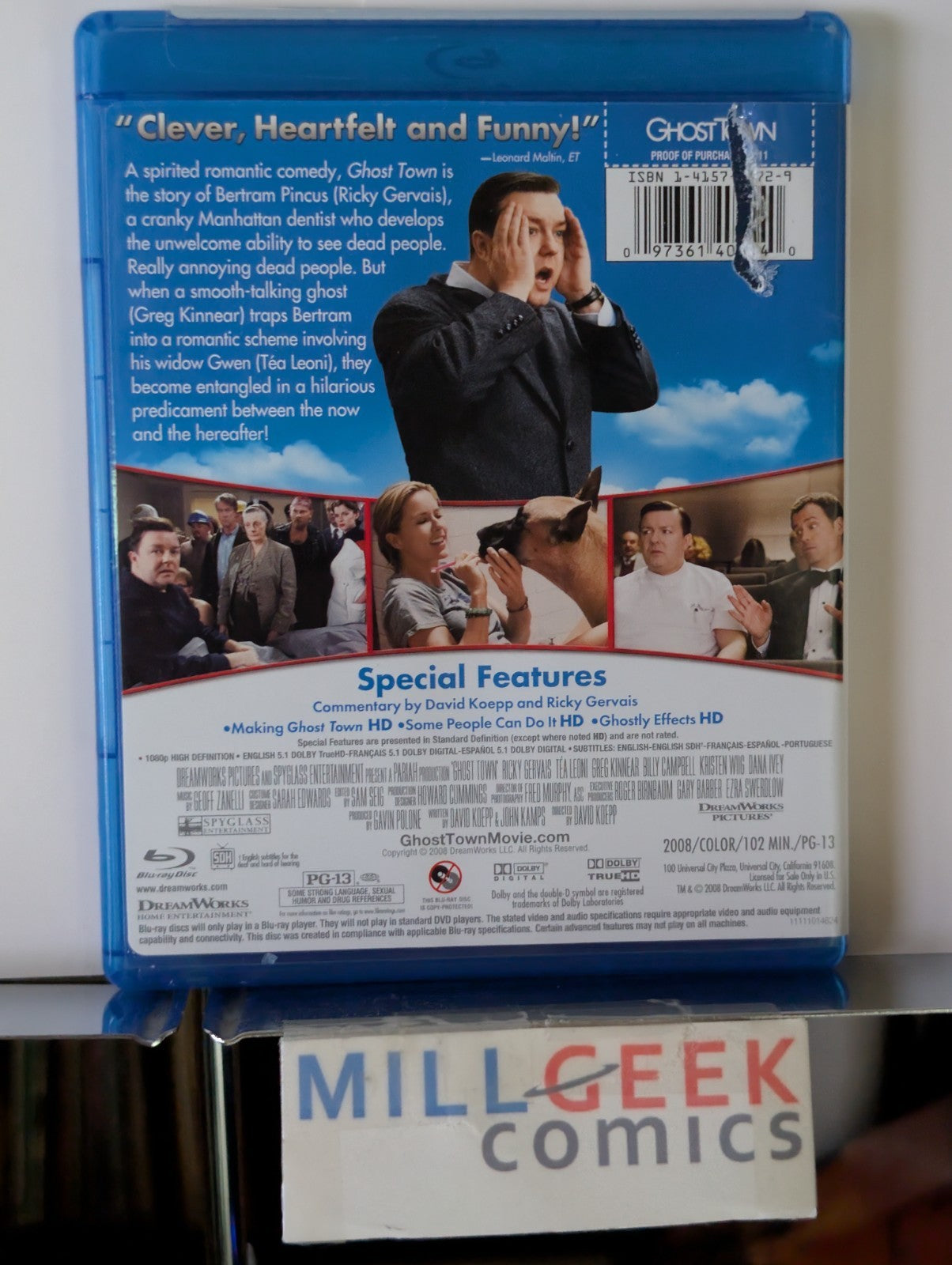 Ghost Town, Ricky Gervais & Tea Leoni (Blu-ray) -JD
