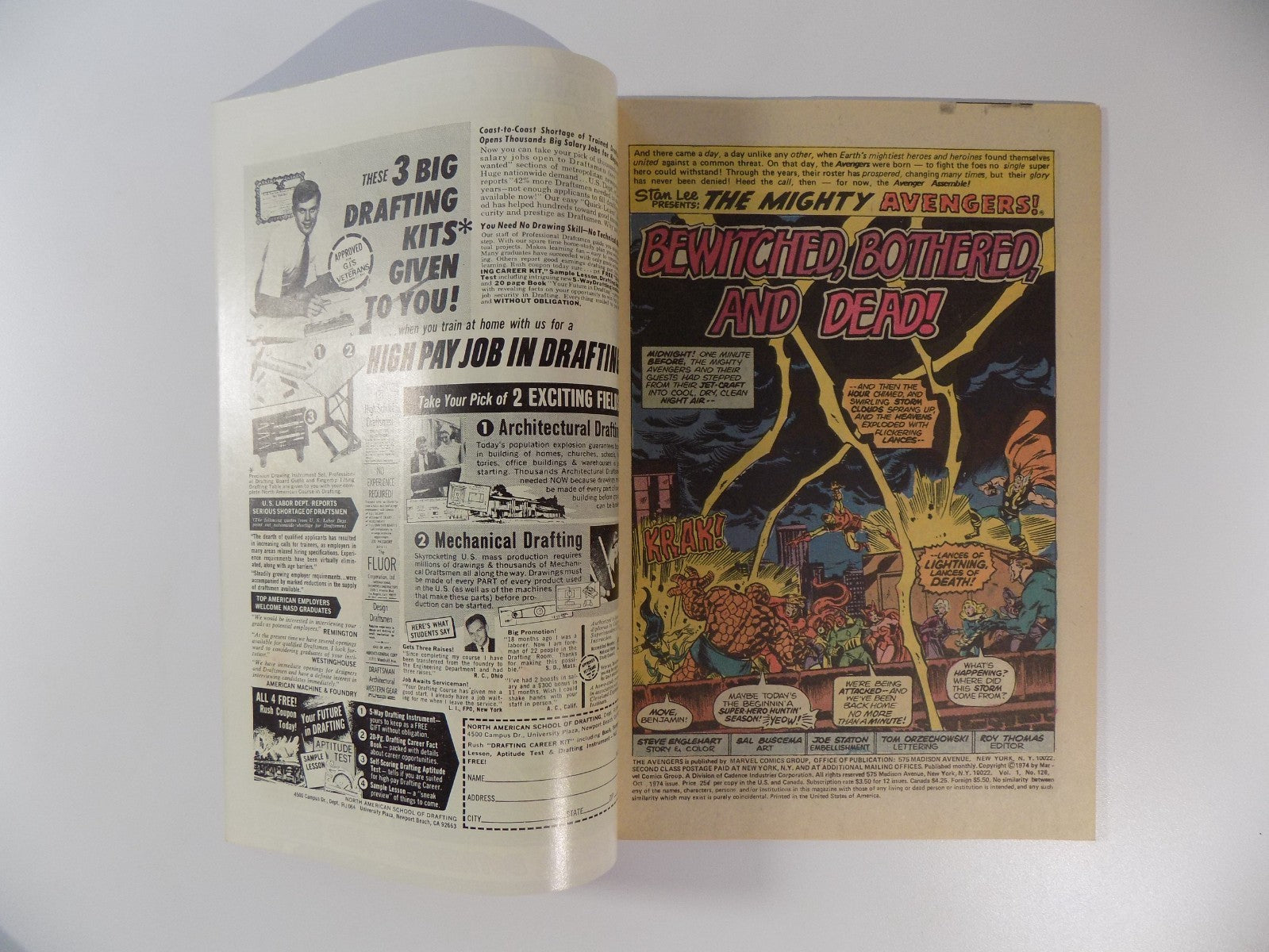 Avengers #128 Marvel Comic October 1974 Very Fine+