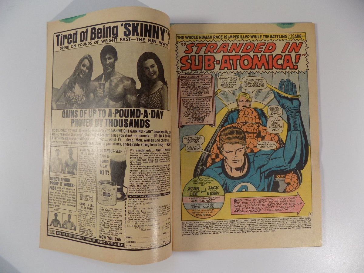 Fantastic Four #76 Marvel Comic July 1968 Fine+