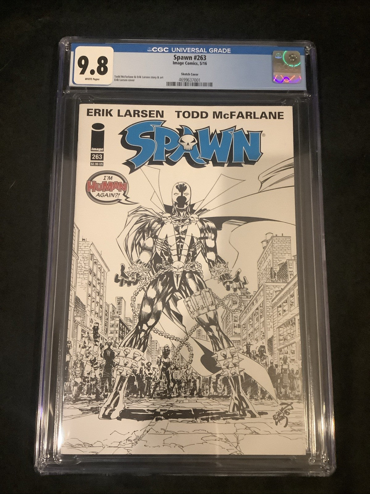 Spawn #263 Sketch Cover (Image Comics) CGC Graded 9.8 (NM/M) Erik Larsen, 2016