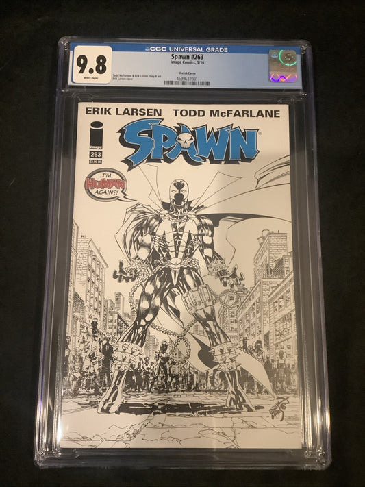 Spawn #263 Sketch Cover (Image Comics) CGC Graded 9.8 (NM/M) Erik Larsen, 2016