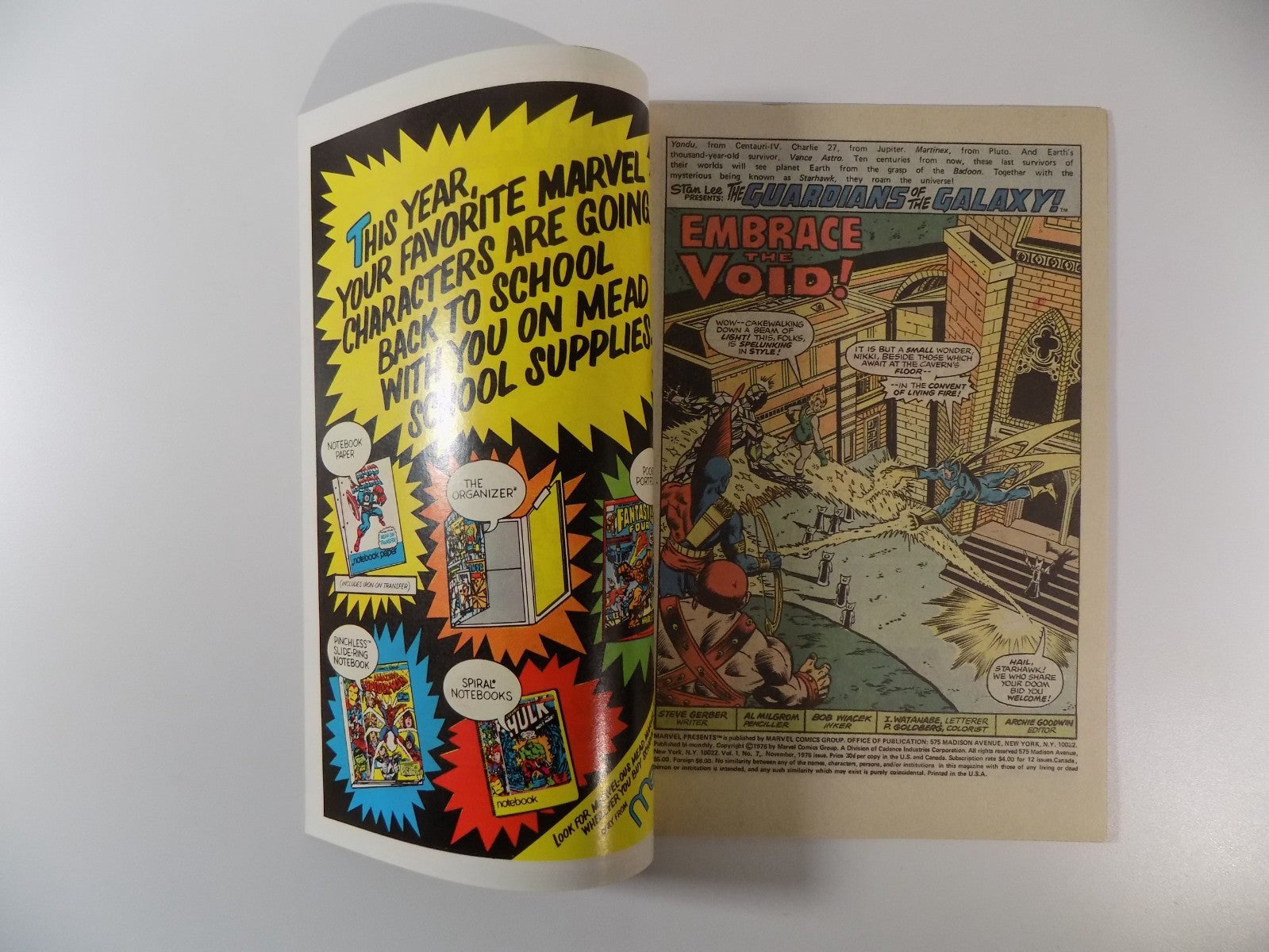 Marvel Presents: Guardians o/t Galaxy #7 Marvel Comic November 1976 Near Mint-