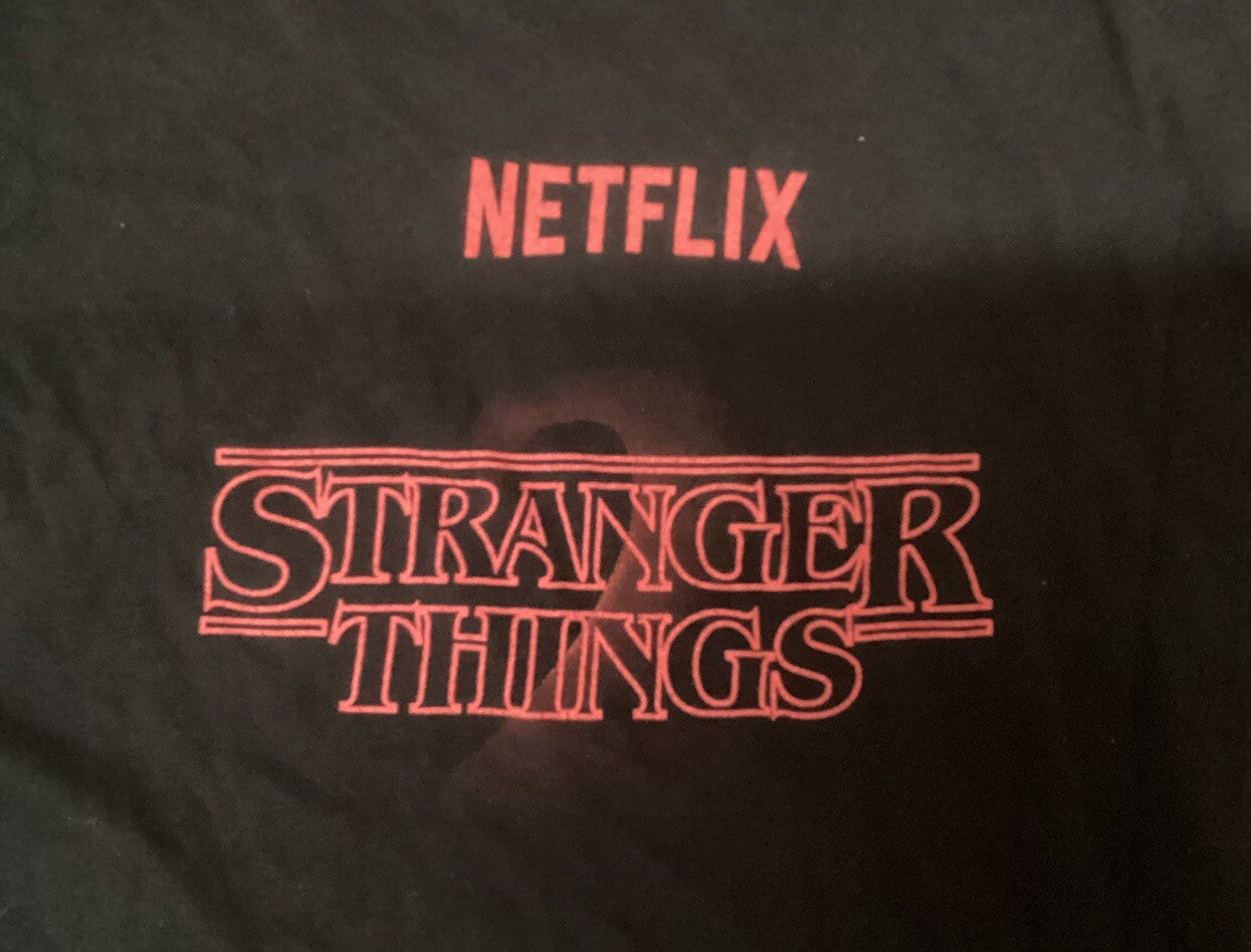 Stranger Things 2 Promotional Netflix Shirt Black Double Sided Promo SDCC (L)