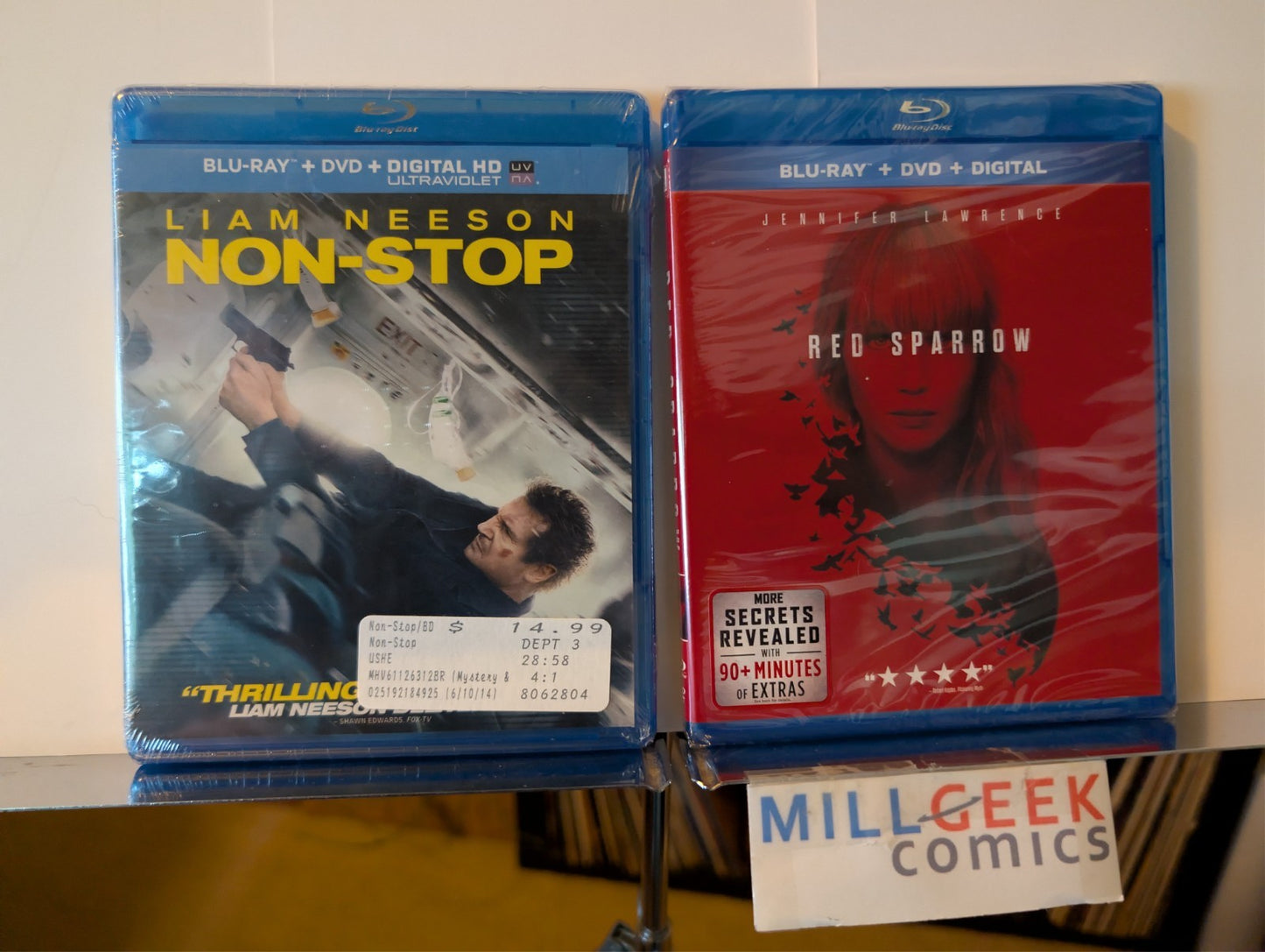 Non-Stop / Red Sparrow, Liam Neeson, Jennifer Lawrence 2 Movie Set (Blu-ray) -JD