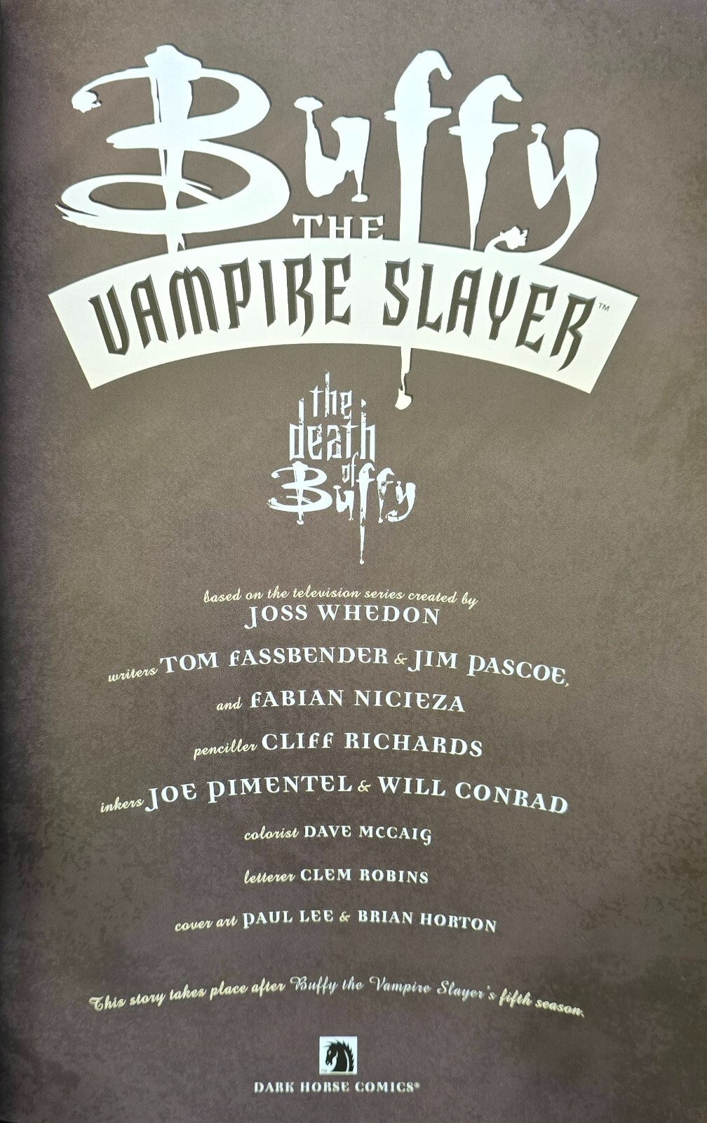 Buffy the Vampire Slayer Death of Buffy (1st Edition, Aug 2002)