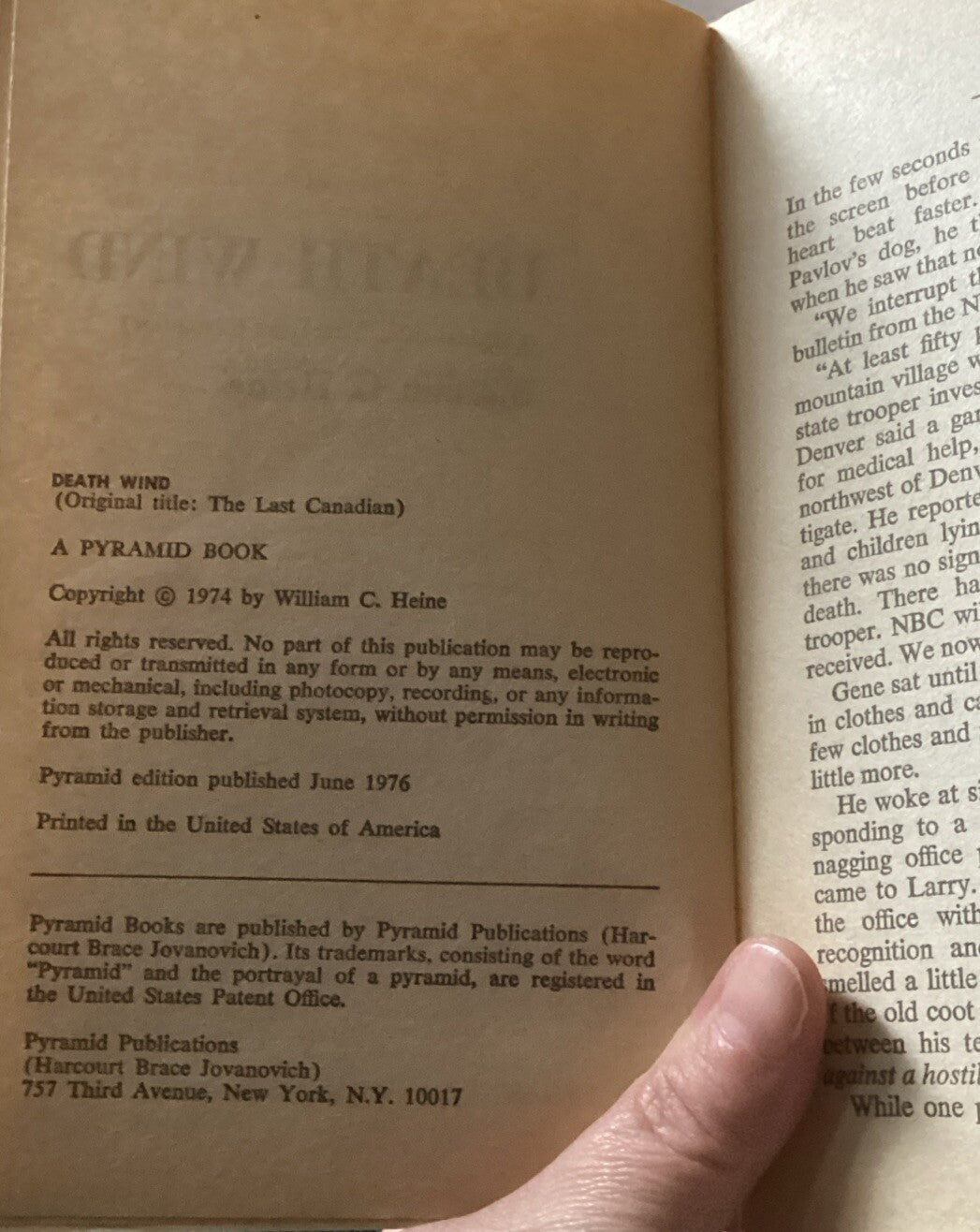 Death Wind  (1st THUS) by William C. Heine -JD