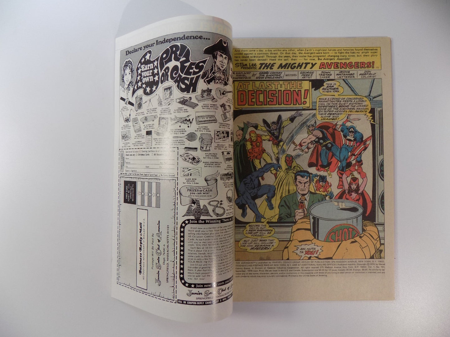 Avengers #151 Marvel Comic September 1976 Very Fine+