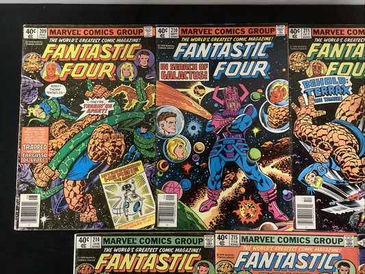Fantastic Four #209-217 Comic Lot, 1st App HERBIE & TERRAX, John Byrne Interiors