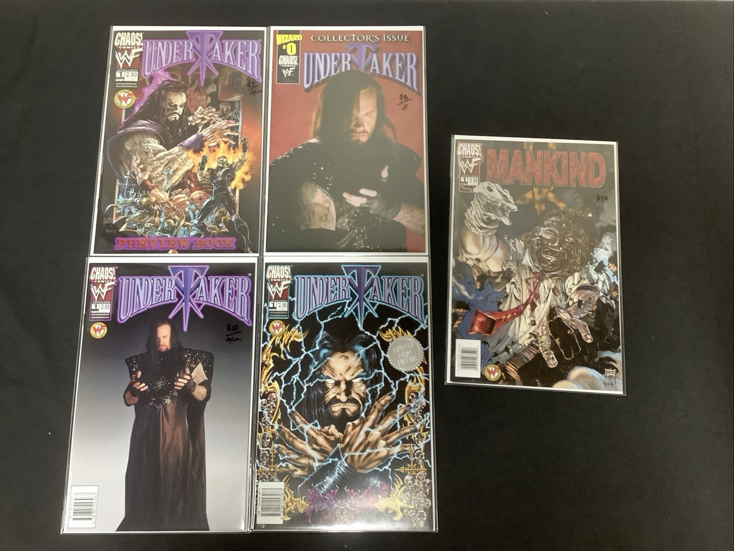 Undertaker Comic Bundle: Preview, #0, #1 Photo, #1 Foil, Mankind #1, Five Total