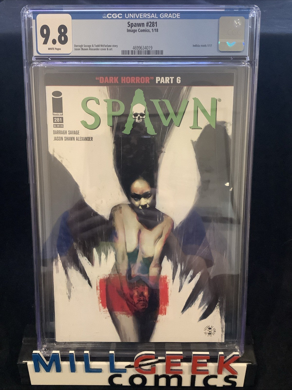 Spawn #281 (Image Comics) CGC Graded 9.8 (NM/M) White Pages, Todd McFarlane