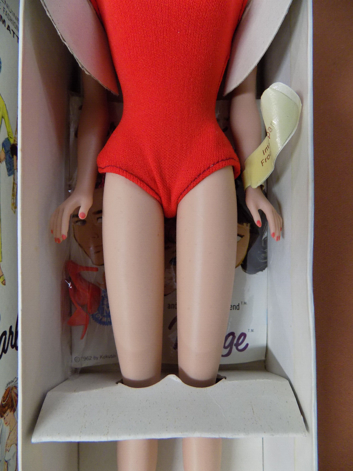 Mattel Barbie Doll 1962 Stock No. 850 Brunette Bubble Cut