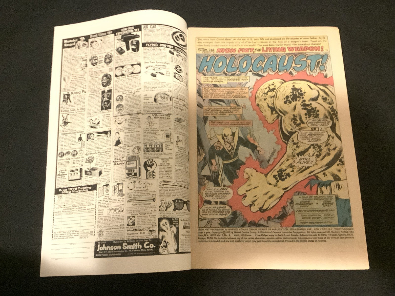 Iron Fist #4 (Marvel Comics April 1976) VF (8.0) Printed Without A Top Staple