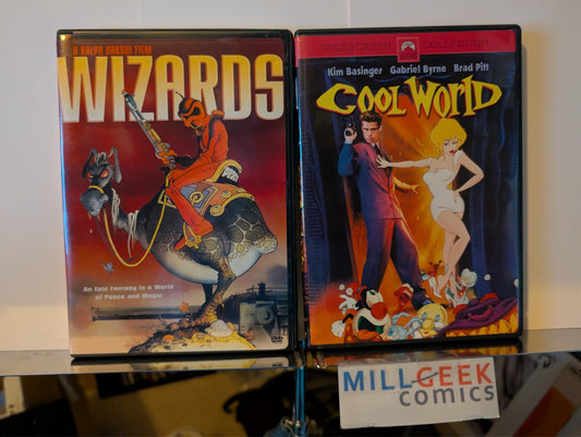 Wizards / Cool World, 2 Ralph Bakshi Animated Movie lot (DVD) -JD