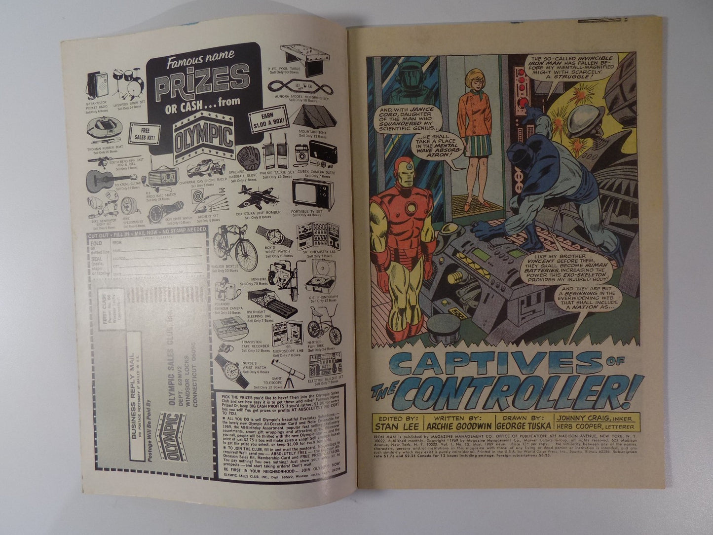 Iron Man #13 Marvel Comic May 1969 Very Fine-
