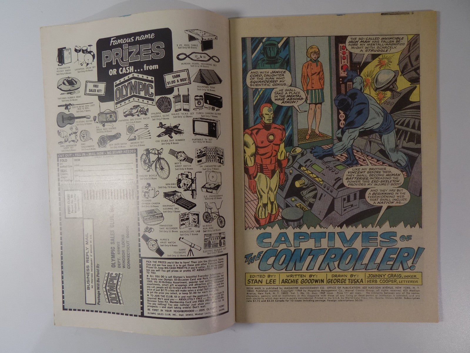 Iron Man #13 Marvel Comic May 1969 Very Fine-