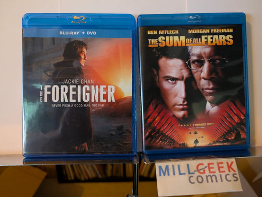 The Foreigner / The Sum of All Fears, 2 Action Movie Lot (Blu-ray) Like New -JD